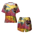 thumbnail image 5 of "Wukai Beautiful African Woman Women's Pajama Set - Short-Sleeve Top and Shorts with Elastic Waistband and Pockets for Loungewear, Yoga, and Casual Wear-, 5 of 8