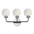 thumbnail image 2 of JONATHAN Y Caleb 22" 3-Light Contemporary Transitional Iron/Glass LED Vanity Light, Chrome/Black, 2 of 6