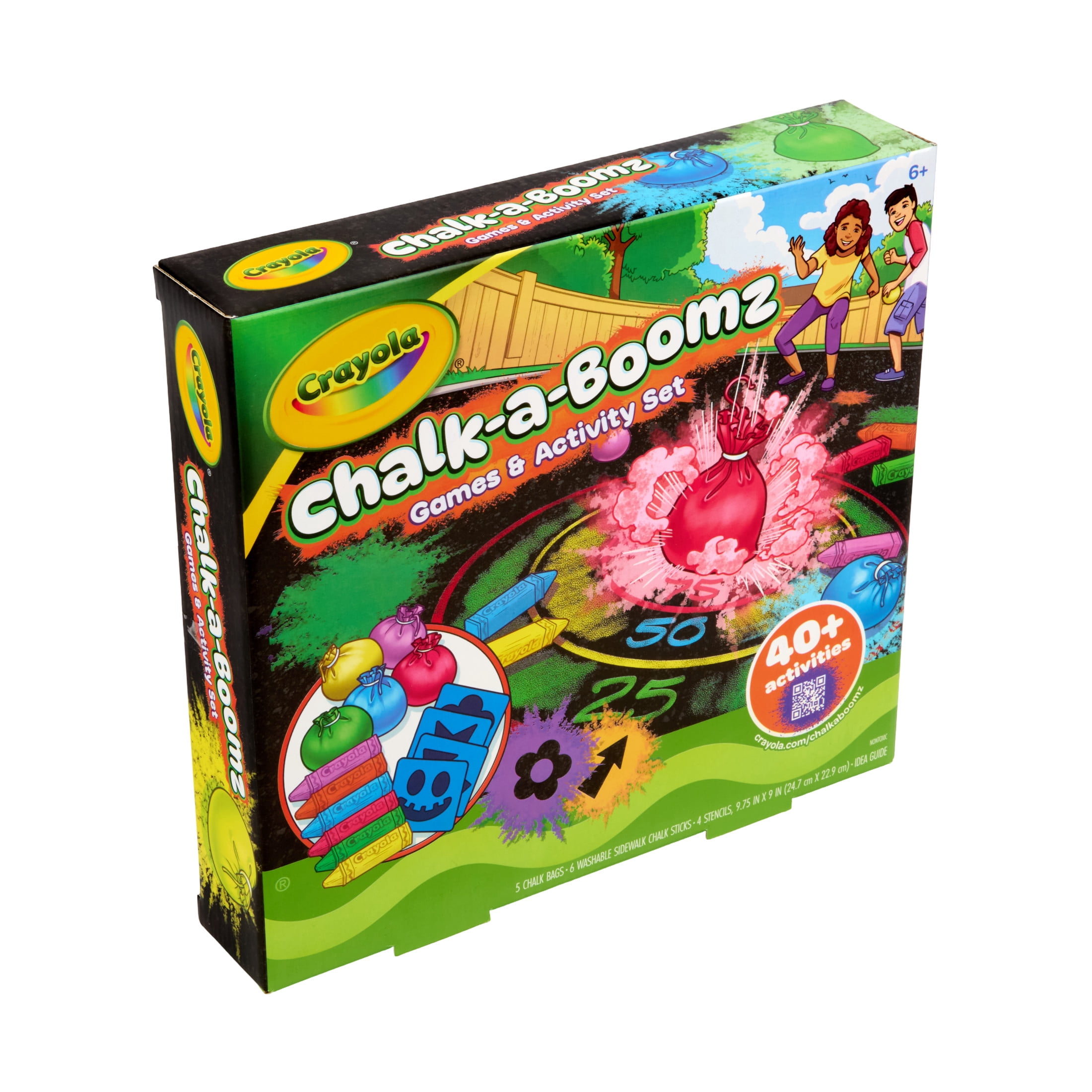 Crayola Chalk-a-Boomz Outdoor Chalk Toss Game, Outside Toys for Kids, Sidewalk Chalk Toy, Family & Party Fun, Summer Activity, Back to School Gift, Ages 6+
