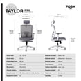 thumbnail image 5 of Silla Oficina Ergonómica con Cabecero y Soporte Lumbar ajustable Taylor Gris, 5 of 5