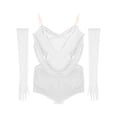 thumbnail image 7 of Aiihoo Womens Glittery Rhinestones Tassels Leotard Dance Shiny Rhinestones Latin Ballet Dancewear Ivory S, 7 of 7