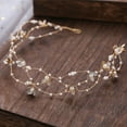 thumbnail image 1 of Nvzi Horquillas para el pelo de boda con flores para novias, peinetas con perlas de cristal, pinzas para el pelo, accesorios para el pelo de boda dorados, joyas -A, 1 of 4