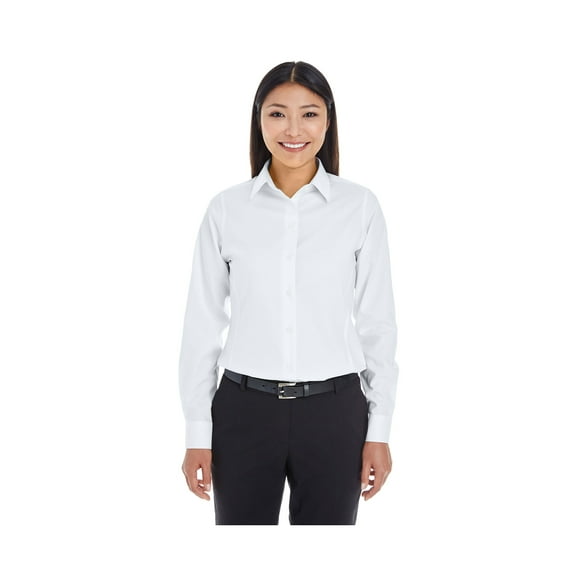 Devon & Jones Ladies' Crown Collection Solid Broadcloth, DG532W ,WHITE, M