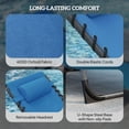 thumbnail image 4 of Outsunny Folding Chaise Lounge Chair Outdoor Tanning Chair with 5-Level Adjustable Back, Side Table, Pillow, Pocket for Yard, Beach, Pool, Blue, 4 of 9