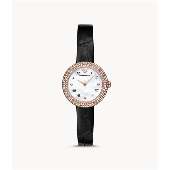 Emporio Armani Rose Gold-Tone Leather Ladies Watch AR11356 - Walmart.com