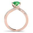 thumbnail image 2 of 1.05 Ct Interwined Design Diamond & Emerald Ring -14k Gold, 2 of 6