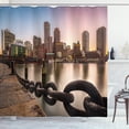 thumbnail image 1 of Ambesonne Massachusetts Shower Curtain, Fan Pier Park Sea, 69"Wx70"L, Multicolor, 1 of 3