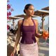 thumbnail image 5 of Camisetas sin mangas con cuello halter para mujer, color liso, bajo con abertura, chalecos casuales, moda de verano, camisetas sin mangas, estilo streetwear, 5 of 8