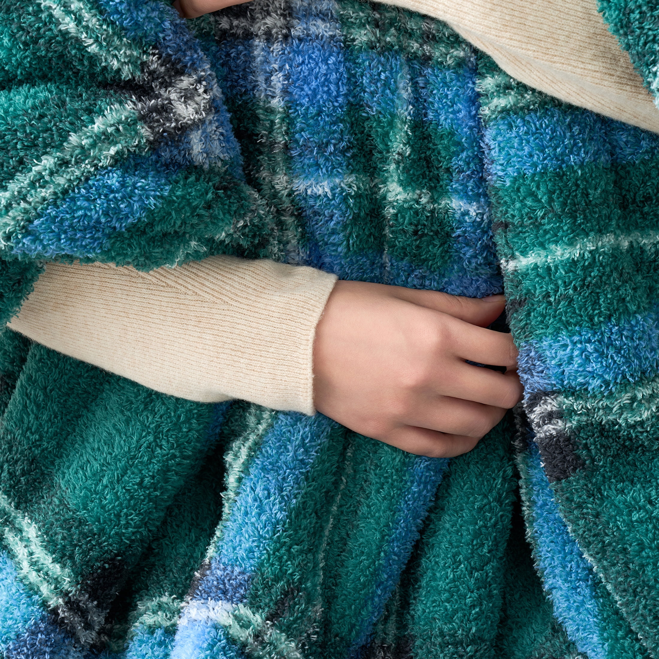 Evergrace Cozy Christmas Throw Green Check 50"x72"