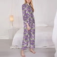 thumbnail image 3 of Sikiie Violets Flowers Women's Long-Sleeve Shirt and Full-Length Bottom Pajama Set (s-xxl)-Large, 3 of 7