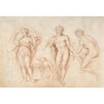 thumbnail image 2 of Bartholomaeus Ignaz Weiss 18x14 Gold Ornate Wood Frame and Double Matted Museum Art Print Titled - Four Main Figure Studies (1745-1815), 2 of 4