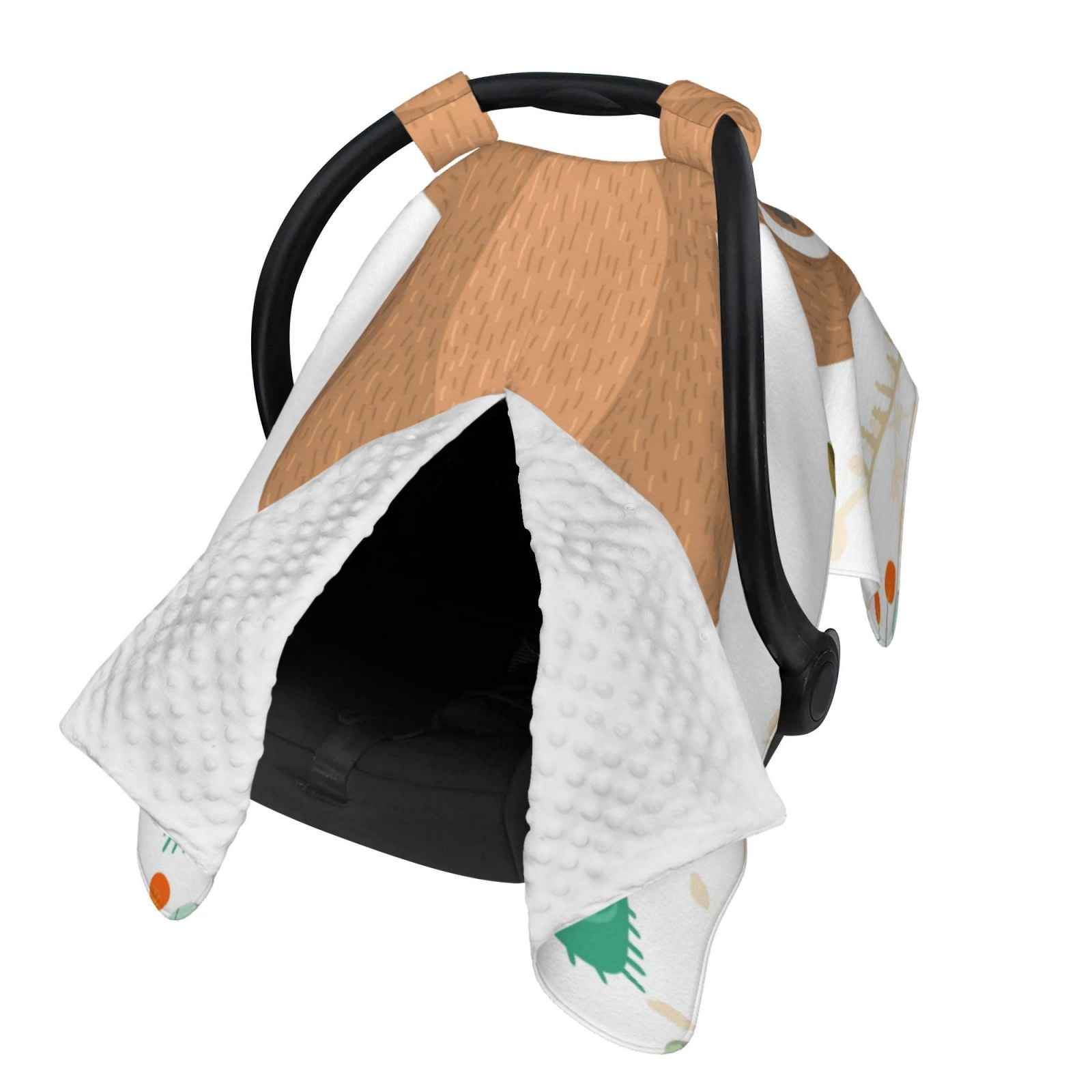 Naloa Cute Sloth In Yoga Pose Tree Baby Car Seat Cover, Breathable Baby Carrier Cover, Multiuse Baby Carrier Cover & Nursing Breastfeeding Cover