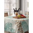 thumbnail image 6 of Aqua Coastal Starfish Table Cloth, Farmhouse Nautical Seahorse Coral Waterproof Tablecloth for Rectangle Tables, Reusable Washable Fabric Table Cover for Restaurant Kitchen Dining Tables 52"x70", 6 of 6