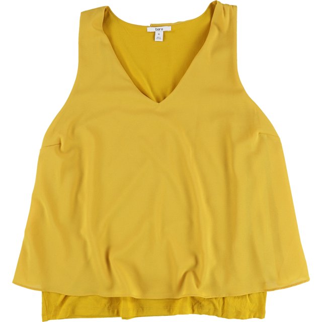 bar III Camiseta sin mangas tejida para mujer, amarillo, extragrande