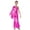 Hot Pink, variant on Kids Girls Shiny Jazz Cha Cha Dance Jumpsuit Flared Long Sleeve One Shoulder Hip Hop Dance Unitards for Competitions Pink 10
