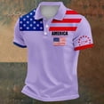 thumbnail image 2 of mgoYE 250 Anniversary USA Tshirt American Flag Polo 4th of July Patriotic Graphic Short Sleeve Shirt for Men Mens Shirts(Light Purple,2XL), 2 of 4
