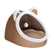 thumbnail image 2 of Cama para mascotas adorable, cojín antideslizante con base para gatos y pelota de juguete. Marrón, 2 of 9