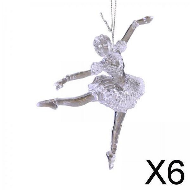 Adornos colgantes de árbol de Navidad Soledad 6 piezas decorativos transparentes