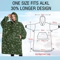 thumbnail image 4 of Oversized Wearable Blanket Hoodie,Math Equations Molecule Icons Green Pattern Sherpa Blanket Hoodie with Super Pockets,Super Warm Fuzzy Pullover for Women & Men, 4 of 6
