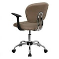 thumbnail image 4 of Flash Furniture Beverly Mid-Back Coffee Brown Mesh Padded Swivel Task Office Chair with Chrome Base and Arms, 4 of 5