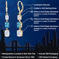 thumbnail image 2 of Gem Stone King 18K Yellow Gold Plated Silver White Moissanite 3 Stone Dangle Earrings for Women (6.00 Cttw, Gemstone Birthstone, Oval 8X6MM, 7X5MM and 6X4MM), 2 of 3