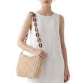 thumbnail image 3 of BadPiggies Straw Handbags for Women, Chain Underarm Shoulder Bag Classic Summer Beach Purses Tote Handbags (White), 3 of 9
