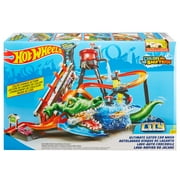 Hot Wheels Ultimate Gator Car Wash Playset with Color Shifters Toy Car in 1:64 Scale, 19.69 in