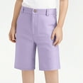thumbnail image 1 of Tumotour Summer Shorts For Teens Shorts Loose Solid Color Casual Solid Button Down Long Shorts Knee Length Wide Leg Short Pants With Pockets, 1 of 2