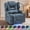 Blue, variant on Power Recliner Sofa with 8-Point Massage, Lumbar Heating, LED Strip Light, Cup Holder, Side Pocket, Phone Holder, Reclining Loveseat for Home Theater, Faux Leather, Black