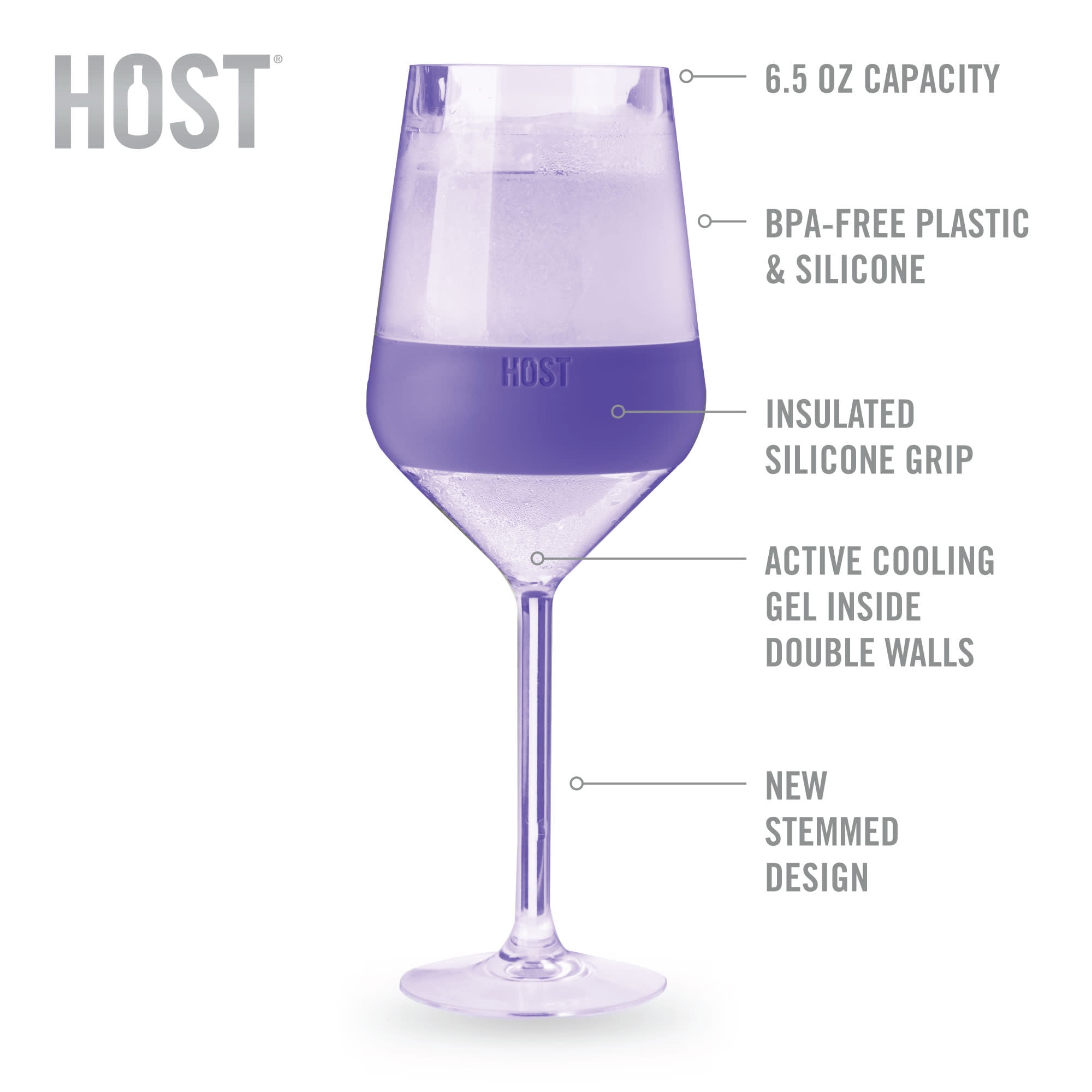 HOST Chilling 12oz. Silicone Stemless Wine Glass Glassware Set & Reviews
