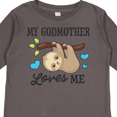 thumbnail image 4 of Inktastic My Godmother Loves Me with Sloth and Hearts Boys or Girls Long Sleeve Toddler T-Shirt, 4 of 5