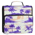 thumbnail image 2 of Haosy 3 Ring Zipper Binder with Shoulder Strap Waterproof Trapper Keeper 2 Inch D-Ring 500 Sheets Capacity, Retro Sunset Island Print, 2 of 8