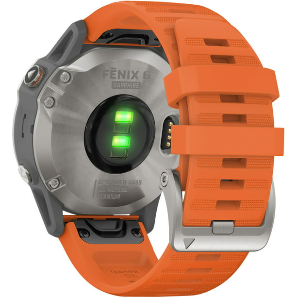 fēnix® 6 - Pro and Sapphire Editions - Titanium with Ember Orange Band - Walmart.com