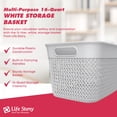 thumbnail image 2 of Life Story 16 Qt Decorative Storage Basket, Large Plastic Home Organizer, White, 2 of 8