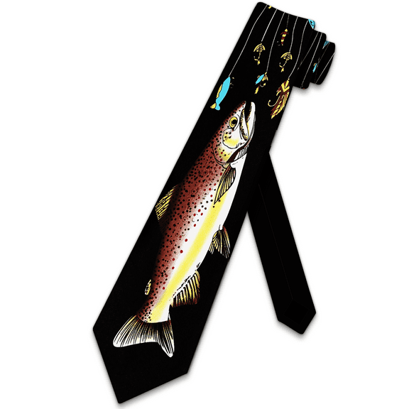 Fishing Ties Lure Necktie Fish and Lures Tie Animal Neckties by Three Rooker