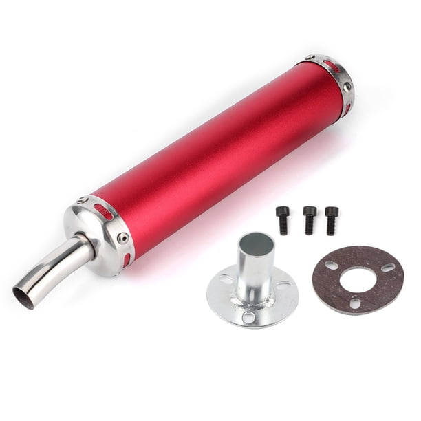 Silenciador de escape de acero inoxidable, piezas modificadas de 20 mm/0,8 pulgadas para motocicleta de 2 tiempos, color rojo Jadeshay A