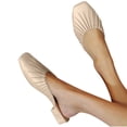 thumbnail image 4 of Miluxas Pleated Upper Slip-on Flats Women's Cozy Open-Back Easy-Going Square Toe Lightweight Mule Shoes for Outdoor White 8(40), 4 of 6