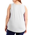 thumbnail image 3 of Women's Plus Size Tank Top Cotton Blend Sleeveless Crew Neck T-Shirts Tops Casual Tees Tunics Shirts, 3 of 5