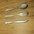 thumbnail image 3 of Large Galvanized Metal Fork, Spoon, Knife Farmhouse Wall Hanging Set: Rustic Charm Meets Practical Elegance in these Oversized Utensils, 21 Inches Long., 3 of 5