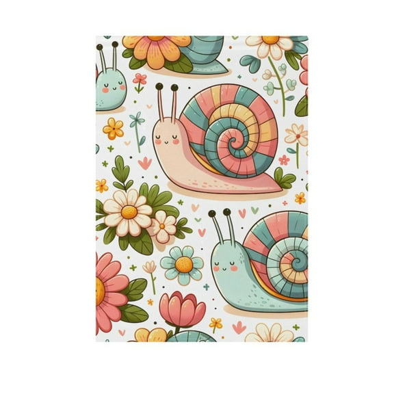 Cute Snails and Flower Garden Flag 12"x18" Double-Sided Yard Flags for Outside Outdoor All Seasonal Decoration