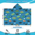 thumbnail image 2 of Blue Cartoon Dinosaurs Mountains Pattern Hooded Bath Towel，60"x35" for Ages 3 To 12 Kids, Quick Dry Lightweight Soft Microfiber Hood Beach Towel Cover Up for Kids, 2 of 7