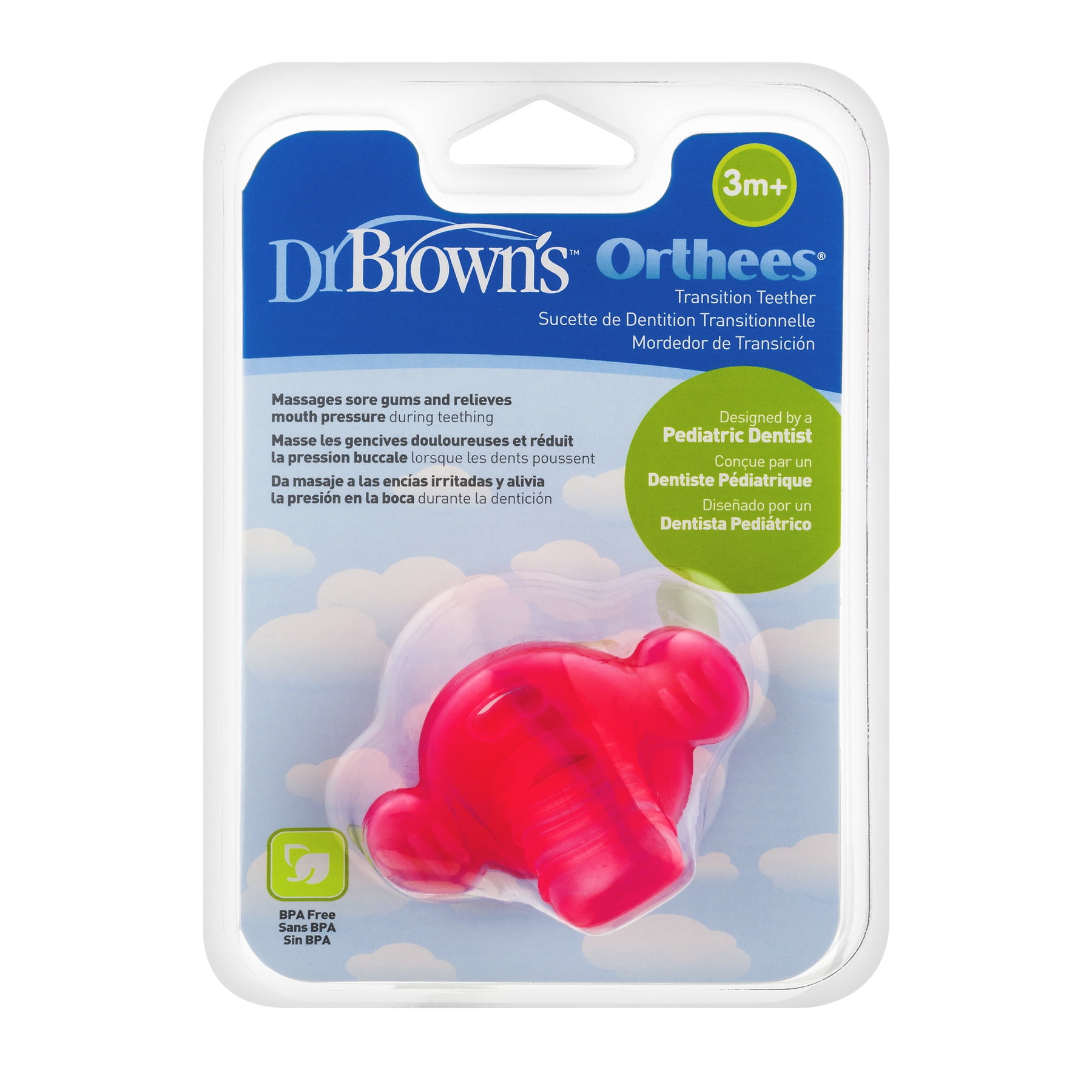 BabyCenter DRB-TE332 Dr Browns Natural Flow Orthees Teether Pink