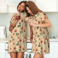 thumbnail image 4 of Uemuo Floral Strawberr Pattern Women’s Nightdress – Casual Sleep Shirt, Soft Relaxed Fit Short-Sleeved Cotton Sleepwear for Home, Bedtime, and Lounging, 4 of 6