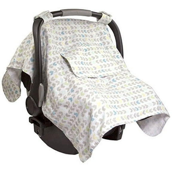 Summer Muslin Little Looks Car Seat Cover, Arrow Stripe