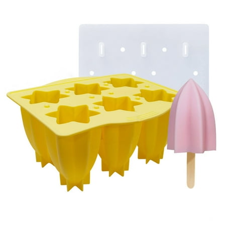 

Silicone Ice Cream Mold with Lid Star Fruit Shaped Jelly DIY Mold Dessert Ice Cream Mold Reusable Popsicles Making Mould