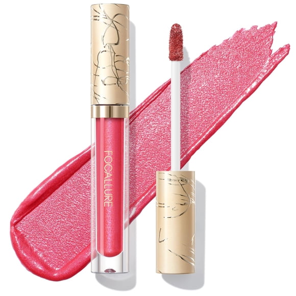 FOCALLURE Lápiz labial líquido metálico Brillo de labios en copa antiadherente Color de labios de alto impacto con desgaste a prueba de transferencia Maquillaje de lápiz labial resistente al agua y de