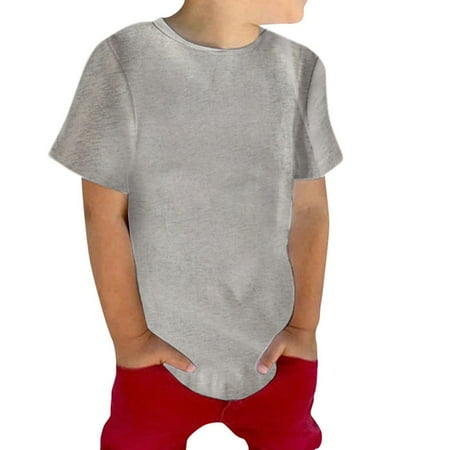 

Boys Tops Toddler Boys Summer Leggings T Short Baby Short Sleeves For Boys And Girls Solid Color Top Comfortable And Breathable