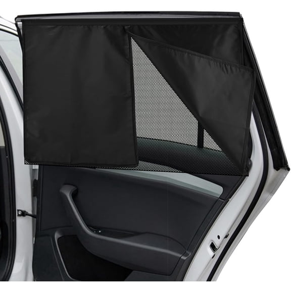 Car Window Shades, Side Window Sun Shade, 2 PCS Magnetic Double Layer Auto Sun Shade for Side Windows, Back Car Window Curtain for Camping,Breastfeeding,Taking a nap,Changing Clothes,Baby Protection