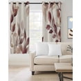 thumbnail image 2 of Eucalyptus Leaves Blackout Curtains 45 Inches Long for Bedroom, Brown Spring Botanical Aesthetic Thermal Insulated Room Darkening Black Out Window Curtain Panels Grommet Drapes for Living Room, 2 of 8