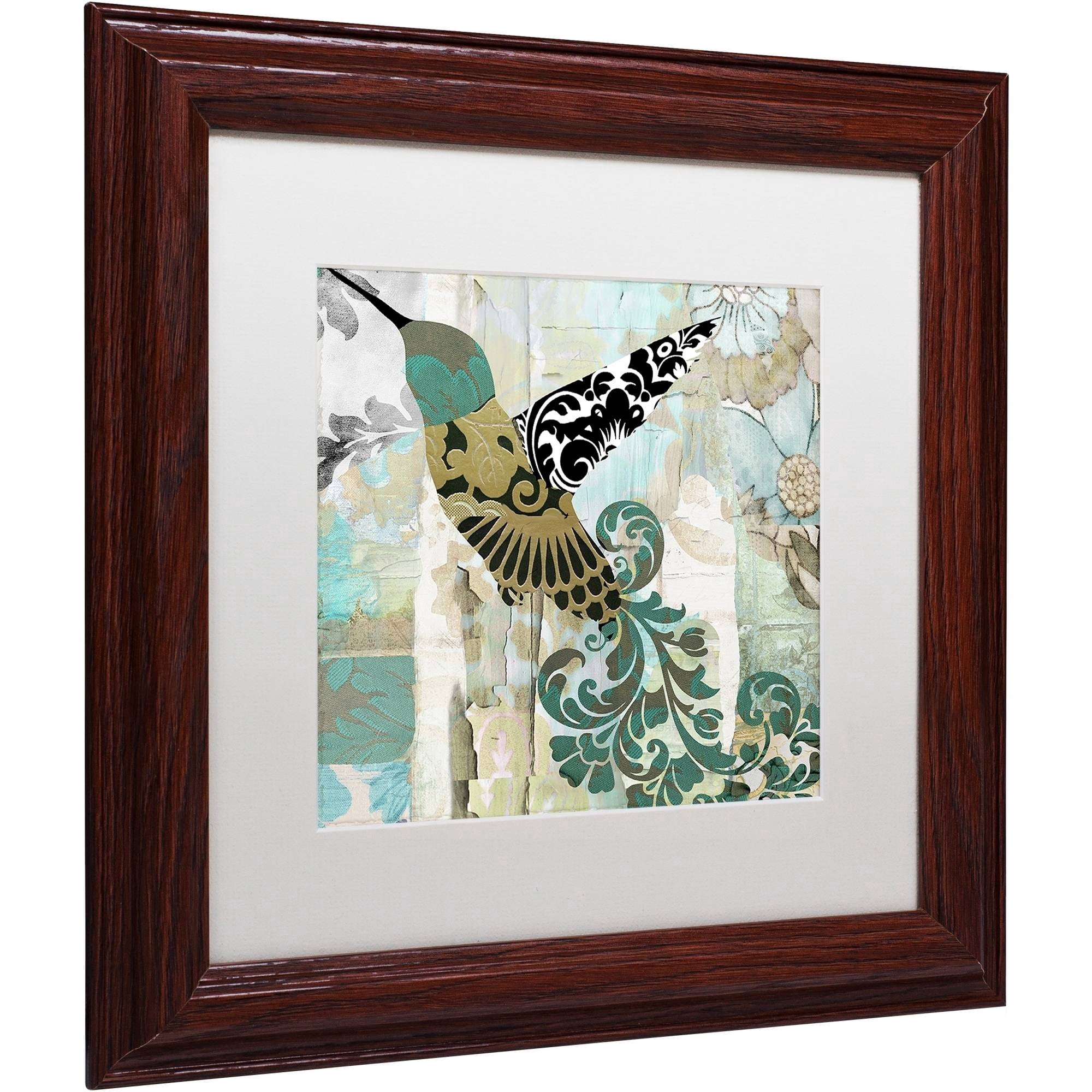 Trademark Fine Art "Hummingbird Batik II" Canvas Art by Color Bakery White Matte, Wood Frame